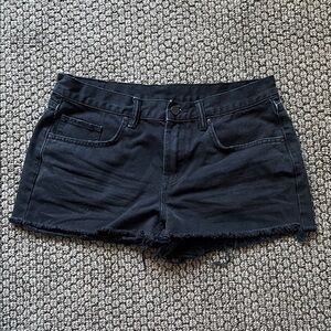 All Saints Black Distressed Jean Shorts